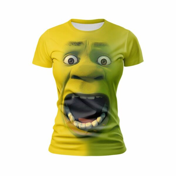 Футболка жіноча спортивна з принтом «Шрек. Крик емоцій. Shrek. Scream of Emotions»