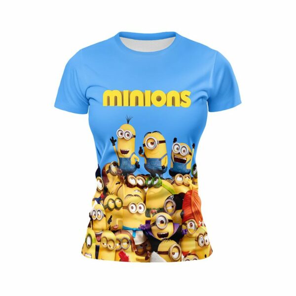 Футболка жіноча спортивна з принтом «Суперкоманда Посіпак. Minion Super Team»