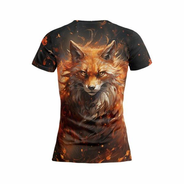 Футболка женская спортивная с принтом «Огненная лиса. Арт. Fire fox. Art»