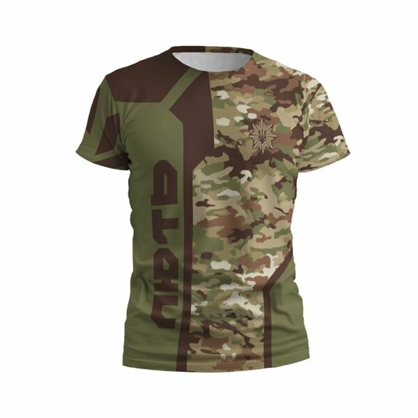 Футболка мужская спортивная с принтом «Бригада Лють. Камуфляж. Camouflage»
