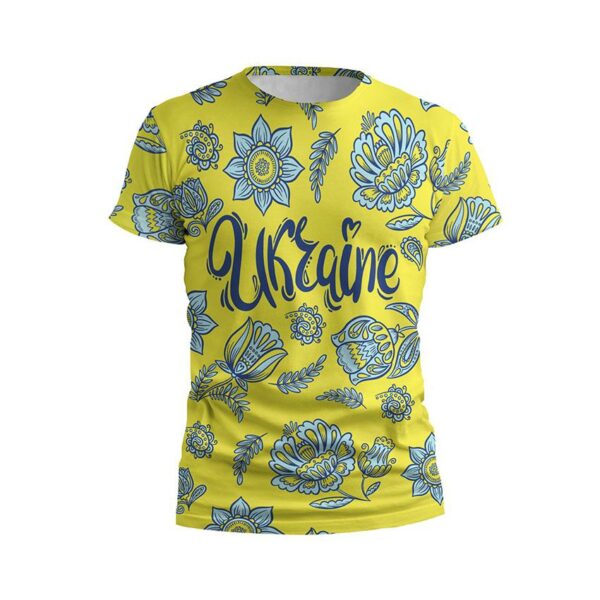Футболка мужская спортивная с принтом «Цветочная Украина. Floral Ukraine»