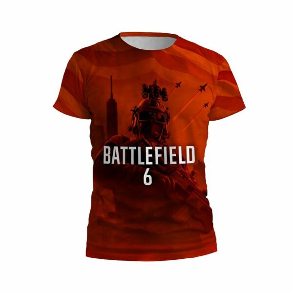 Футболка мужская спортивная с принтом «Батлфилд 6. Огненный фронт. Battlefield 6. Fire Front»