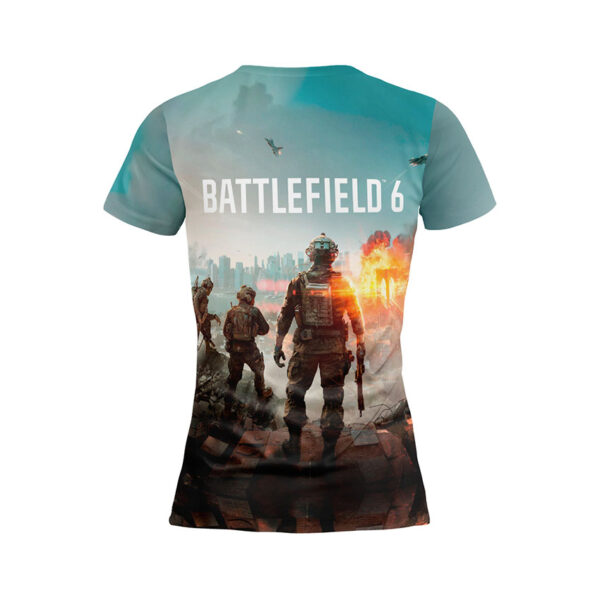 Футболка женская спортивная с принтом «Батлфилд 6. Битва за город. Battlefield 6. Battle for City»