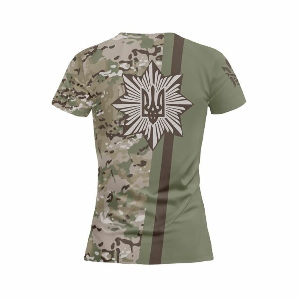 Футболка женская спортивная с принтом «Бригада Лють. Камуфляж. Camouflage»