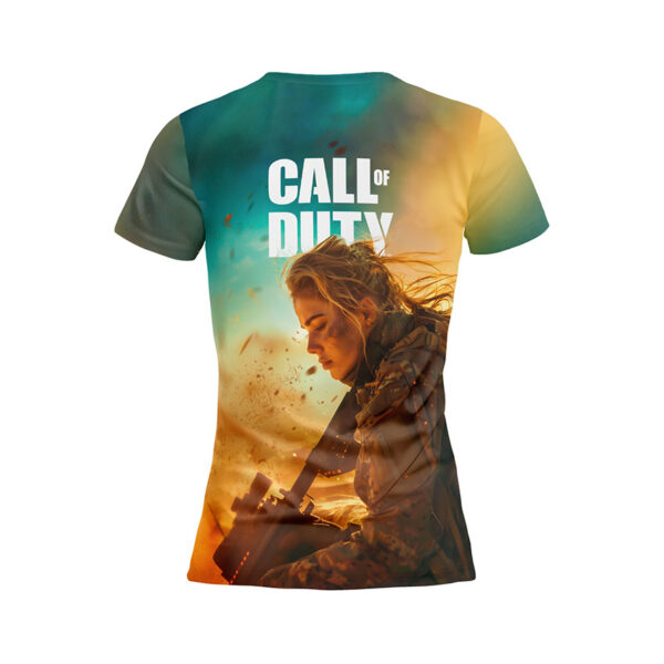 Футболка женская спортивная с принтом «Зов долга. Сильный воин. Call of Duty. Strong warrior»