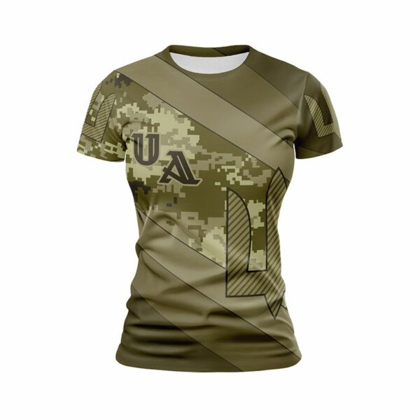 Футболка жіноча спортивна з принтом «Камуфляж волі. Camouflage of Freedom»