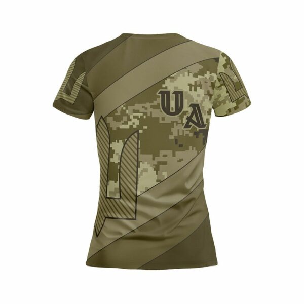 Футболка жіноча спортивна з принтом «Камуфляж волі. Camouflage of Freedom»
