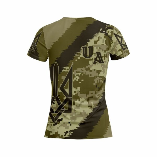 Футболка жіноча спортивна з принтом «Камуфляж волі. Camouflage of Freedom»