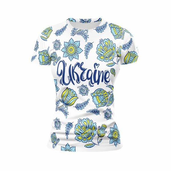 Футболка женская спортивная с принтом «Цветочная Украина. Floral Ukraine»