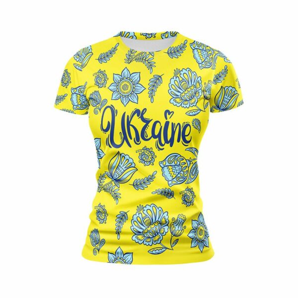 Футболка женская спортивная с принтом «Цветочная Украина. Floral Ukraine»
