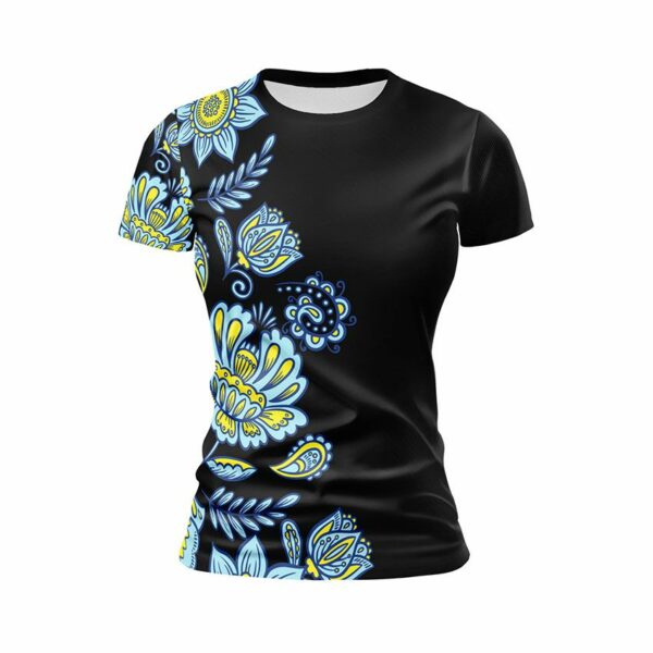 Футболка женская спортивная с принтом «Цветочная Украина. Floral Ukraine. NEW»