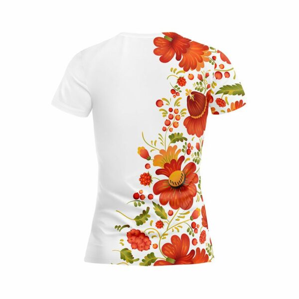 Футболка женская спортивная с принтом «Цветочная роспись. Floral painting. NEW»