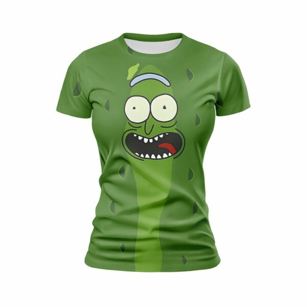 Футболка женская спортивная с принтом «Огурец Рик. Rick and Morty»