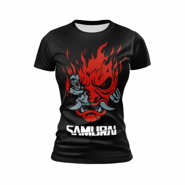 Футболка жіноча спортивна з принтом «Сила самурая. Power of Samurai»