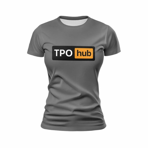 Футболка жіноча спортивна з принтом «ТРО Hub. Сила України. Power of Ukraine»