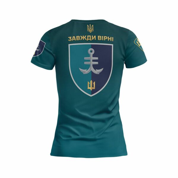 Футболка женская спортивная с принтом «35-я отдельная бригада морской пехоты. Защитник моря. Sea Defender»