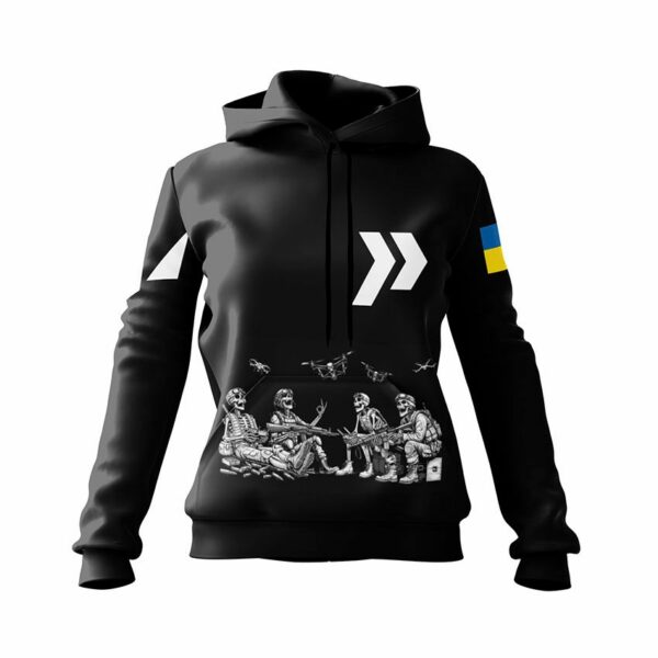 Худі жіноче з принтом «413-й окремий батальйон безпілотних систем «Рейд». Безсмертні дрони. Immortal Drones»
