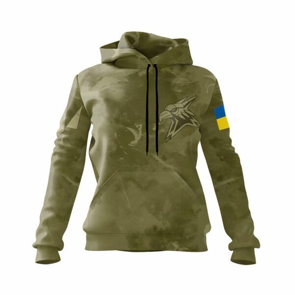 Худі жіноче з принтом «424-й окремий батальйон безпілотних систем «SVAROG». Тактичний стиль. Tactical style»
