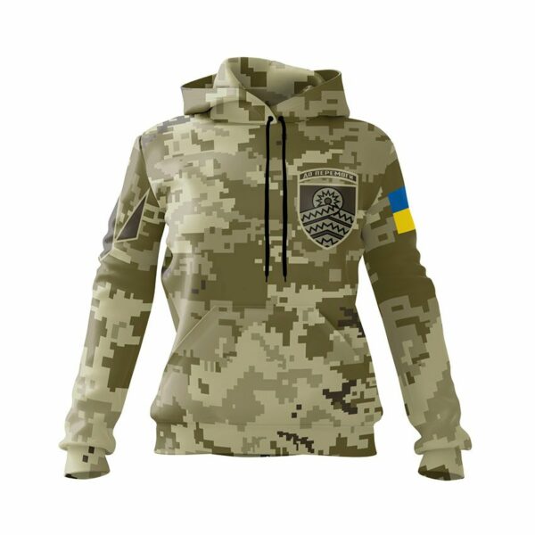 Худи женское с принтом «59-я отдельная штурмовая бригада Камуфляж. Camouflage»
