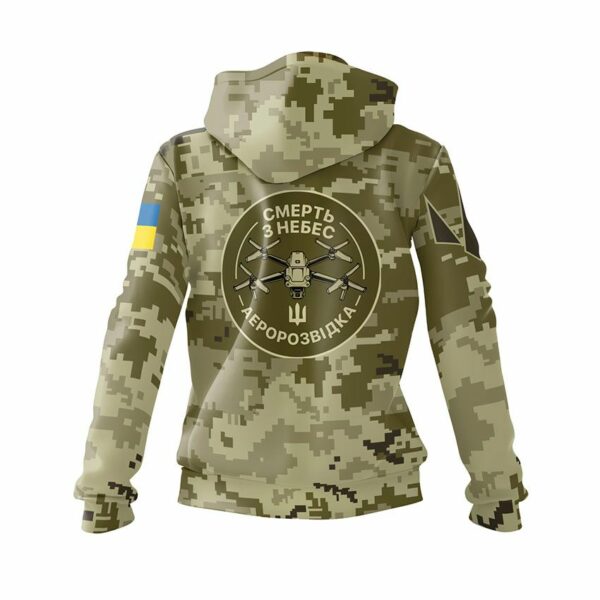 Худі жіноче з принтом «Аеророзвідка. Смерть з небес. Камуфляж. Camouflage»