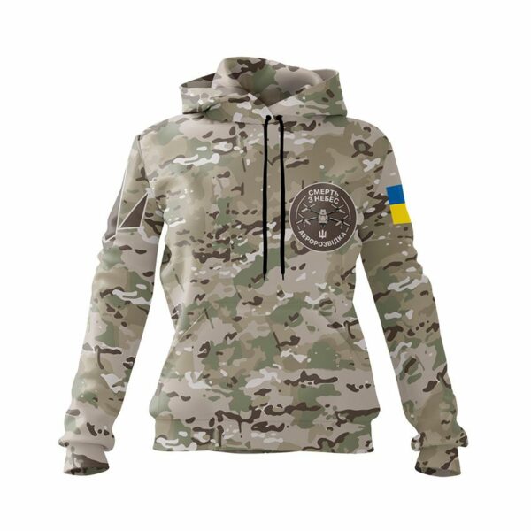 Худі жіноче з принтом «Аеророзвідка. Смерть з небес.  Незламний знак. Unbreakable Symbol»