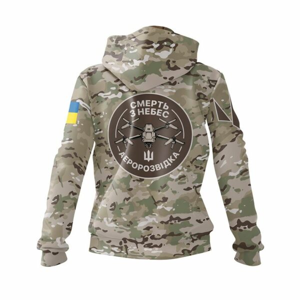 Худі жіноче з принтом «Аеророзвідка. Смерть з небес.  Незламний знак. Unbreakable Symbol»