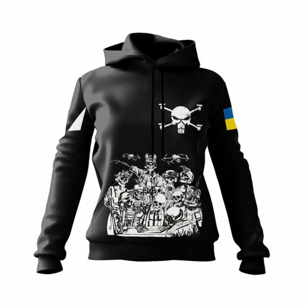 Худі жіноче з принтом «Батальйон «Flying Skull» Команда безсмертних. Undead Squad»