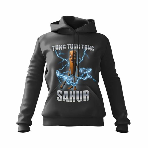 Худи женское с принтом «Тун Тун Тун Сагур. Мем. Tung Tung Tung Sahur. Meme»