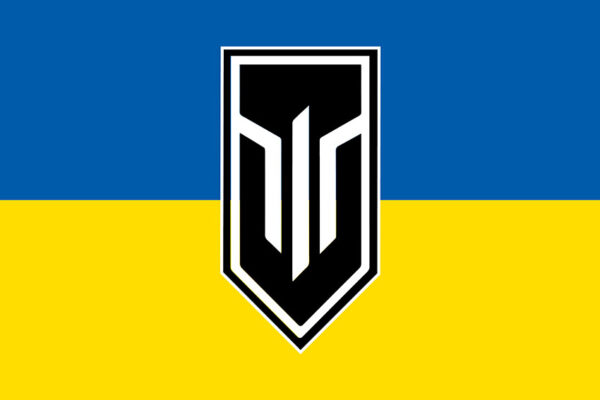Прапор батальйону безпілотних систем 3 ОШБр ЗСУ (лого 2) синьо-жовтий