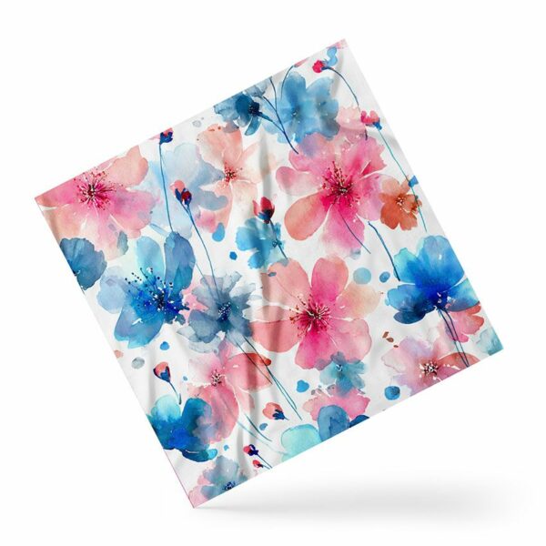 Платок «Розово-голубые цветы. Pink and blue flowers»