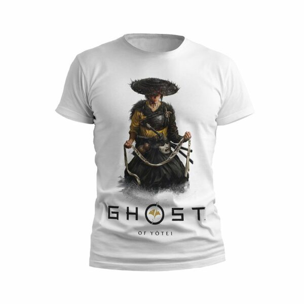 Футболка мужская спортивная с принтом «Призрак Йотей. Тень самурая. Ghost of Yotei. Samurai Shadow»