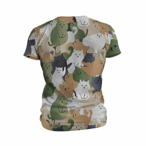 Футболка мужская спортивная с принтом «Кошачий камуфляж. Cat camouflage»