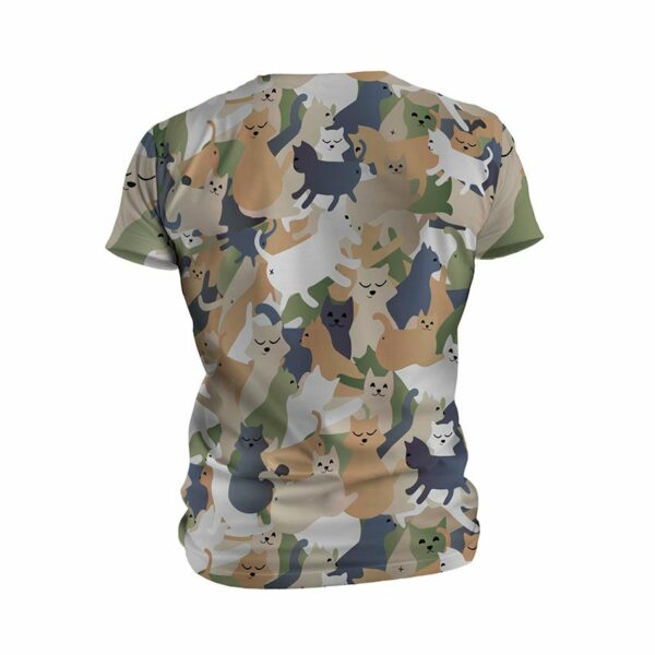 Футболка мужская спортивная с принтом «Забавные котики. Камуфляж. Funny cats. Camouflage»