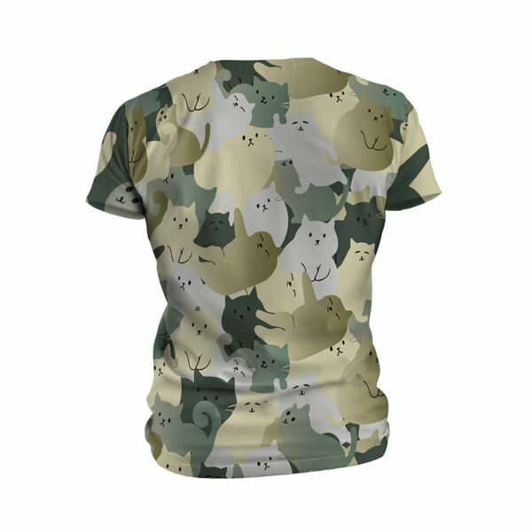 Футболка детская спортивная с принтом «Кошачий камуфляж. Cat camouflage»
