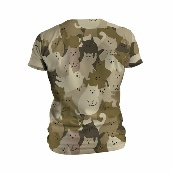 Футболка детская спортивная с принтом «Кошачий камуфляж. Cat camouflage»