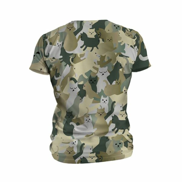 Футболка детская спортивная с принтом «Забавные котики. Камуфляж. Funny cats. Camouflage»