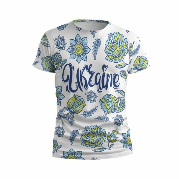 Футболка дитяча спортивна з принтом «Квіткова Україна. Floral Ukraine»
