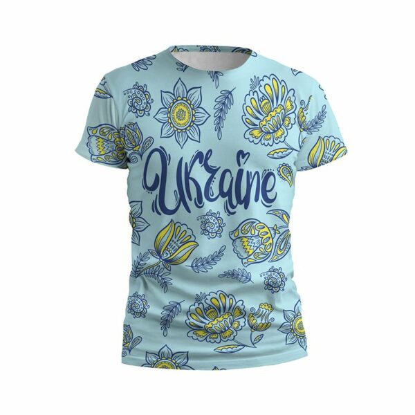 Футболка дитяча спортивна з принтом «Квіткова Україна. Floral Ukraine»