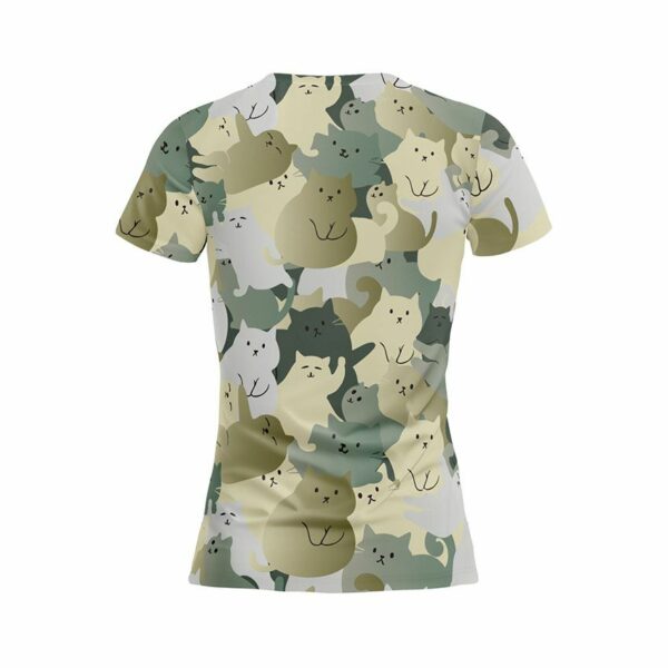 Футболка жіноча спортивна з принтом «Котячий камуфляж. Cat camouflage»