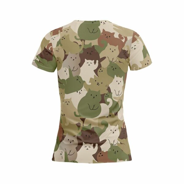 Футболка жіноча спортивна з принтом «Котячий камуфляж. Cat camouflage»