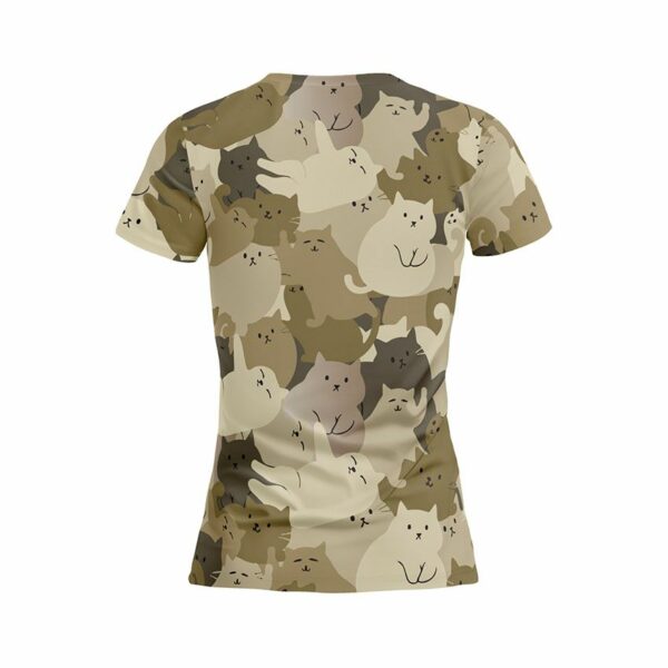 Футболка жіноча спортивна з принтом «Котячий камуфляж. Cat camouflage»