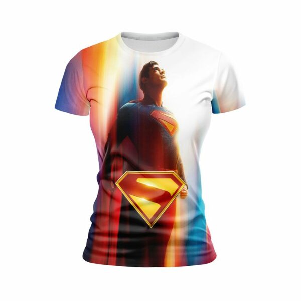 Футболка женская спортивная с принтом «Супермен. Сила света. Superman. Power of Light»