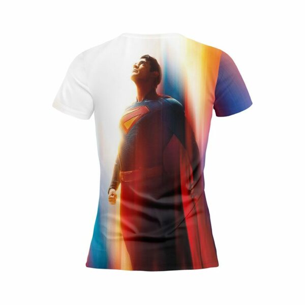 Футболка женская спортивная с принтом «Супермен. Сила света. Superman. Power of Light»