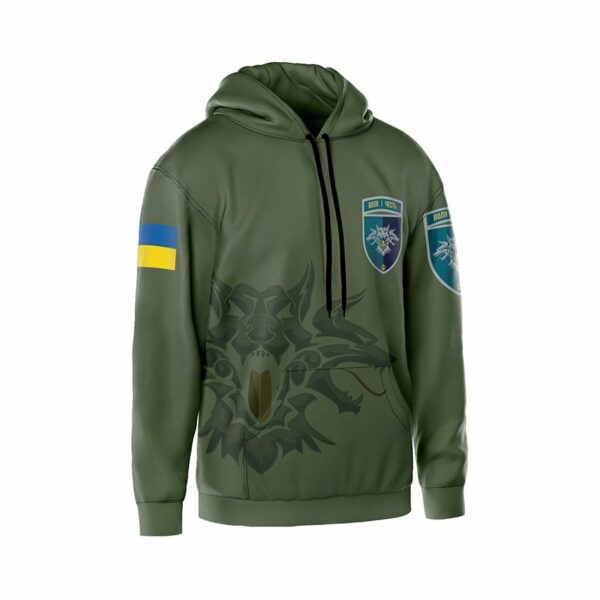 Худі чоловіче з принтом «38-ма окрема бригада морської піхоти. Воля і честь. Will and honor»