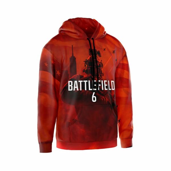 Худи мужское с принтом «Батлфилд 6. Огненный фронт. Battlefield 6. Fire Front»