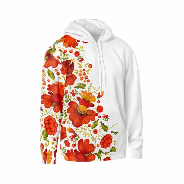Худи мужское с принтом «Цветы. Петриковка. Flowers. Petrykivka»