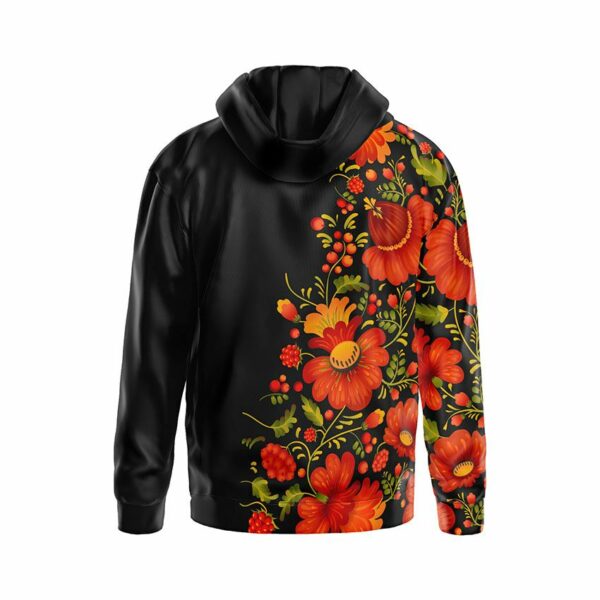 Худи мужское с принтом «Цветы. Петриковка. Flowers. Petrykivka»