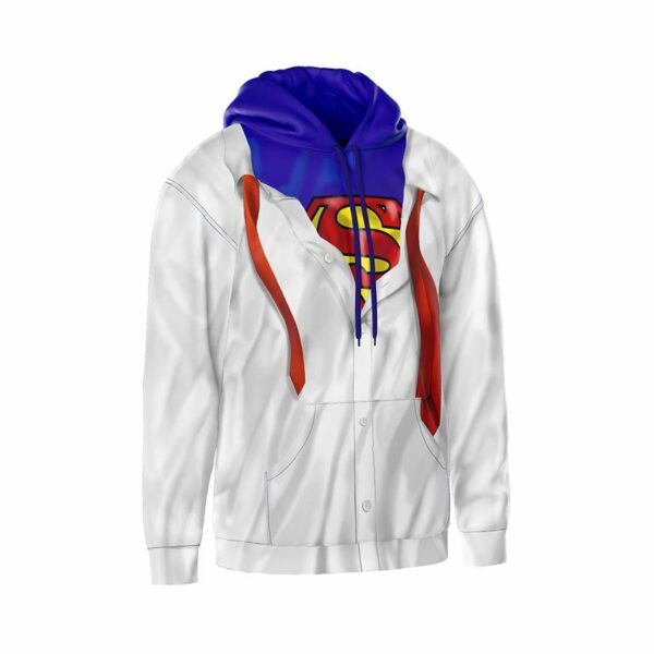 Худи мужское с принтом «Супермен под рубашкой. Superman Under Shirt»