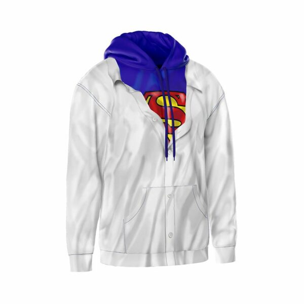 Худи мужское с принтом «Супермен под рубашкой. Superman Under Shirt»