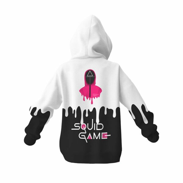 Худи детское с принтом «Игра в кальмара. Розовый солдат. Squid Game. Pink soldier»